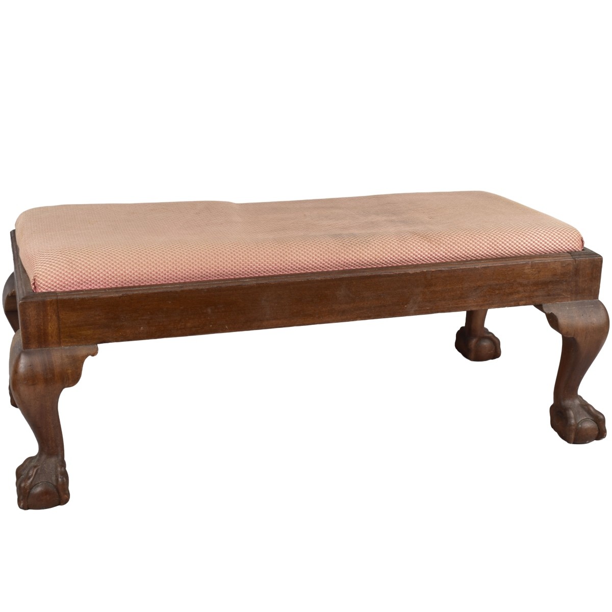 English Carved Mahogany Foot Stool
