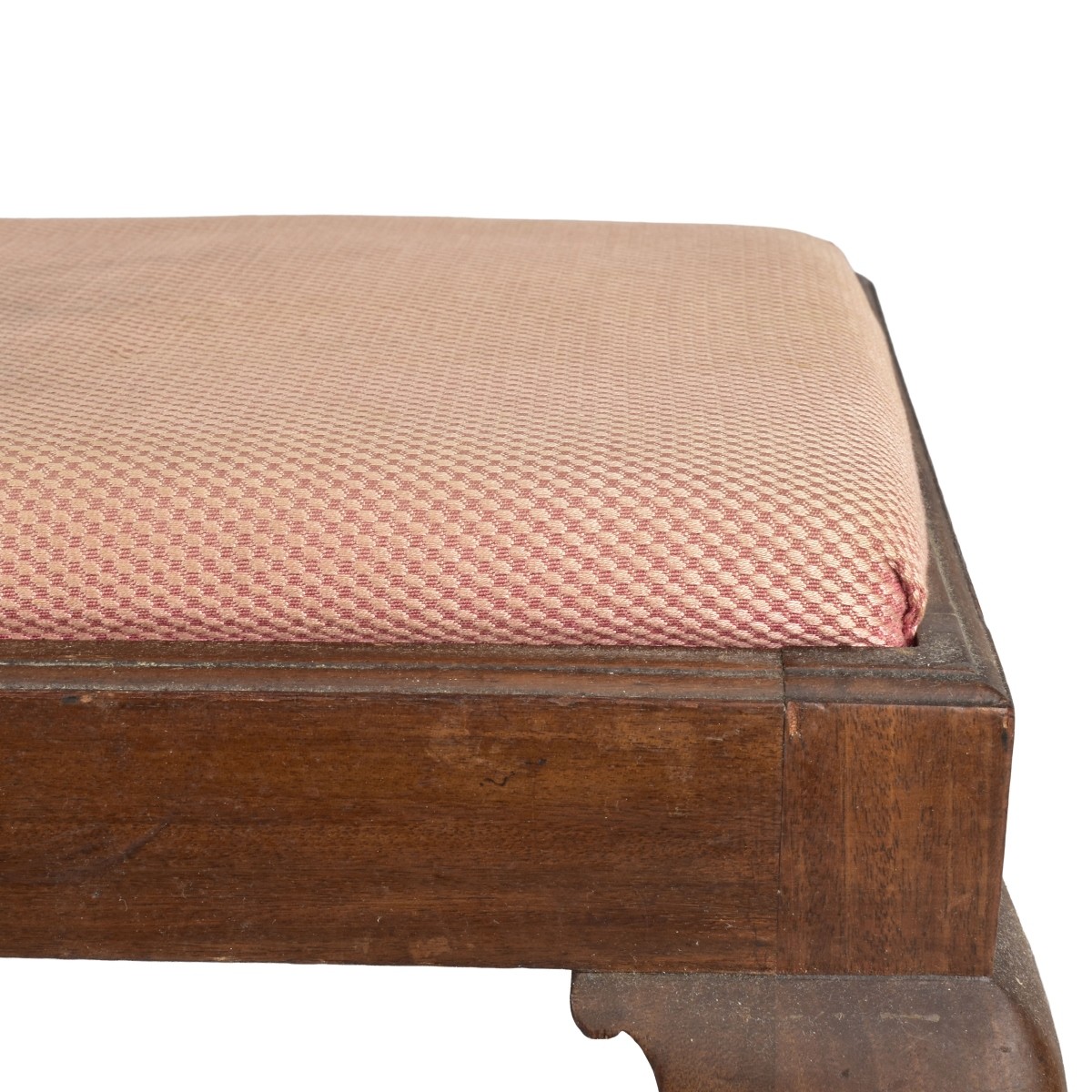 English Carved Mahogany Foot Stool