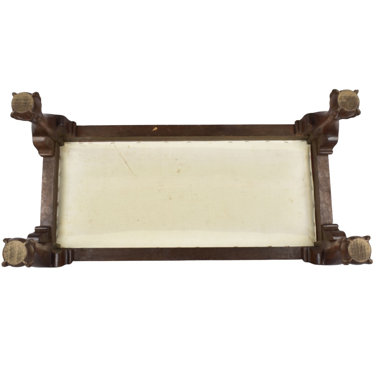 English Carved Mahogany Foot Stool
