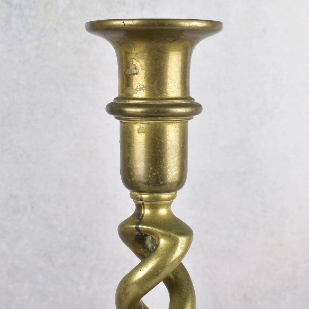 Vintage Pair of Brass Twisted Candlesticks