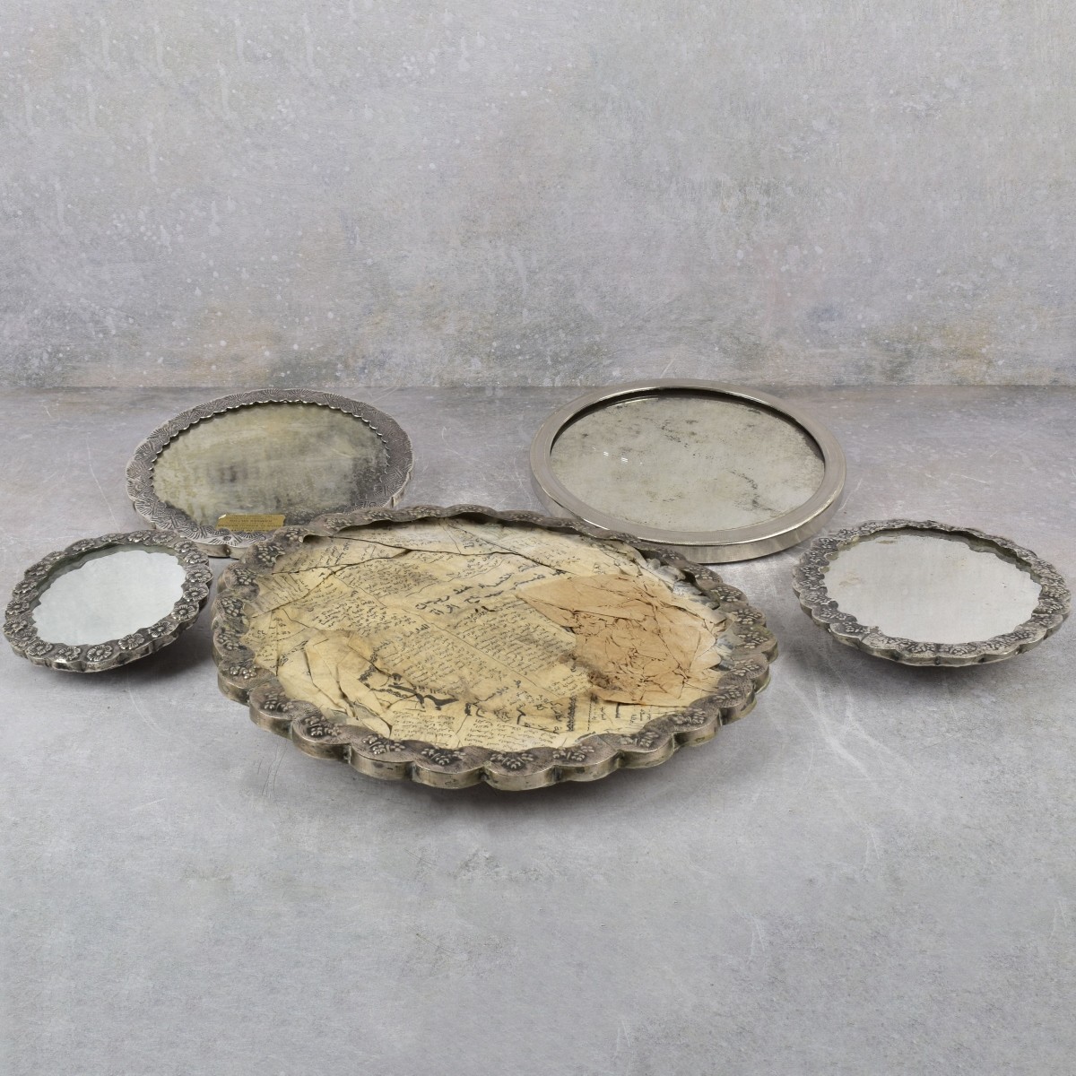 Burmese Repousse Silver Mirrors