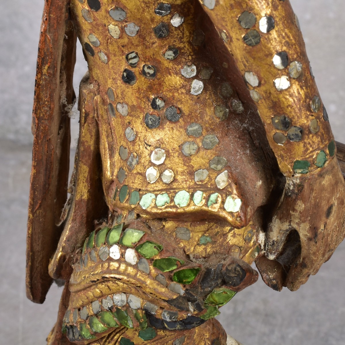 19th Century Pair of Gilt Wood Burmese Dancers