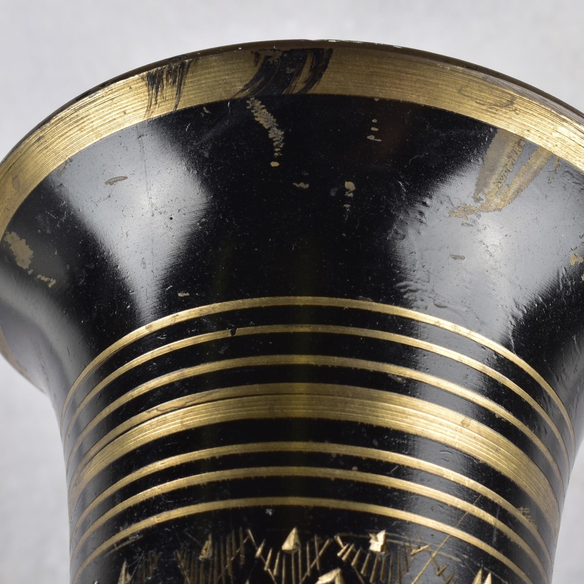 Brass Engraved and Enamel Floral Vases