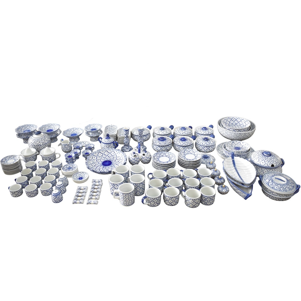 Thai Blue and White Porcelain Serving Pieces