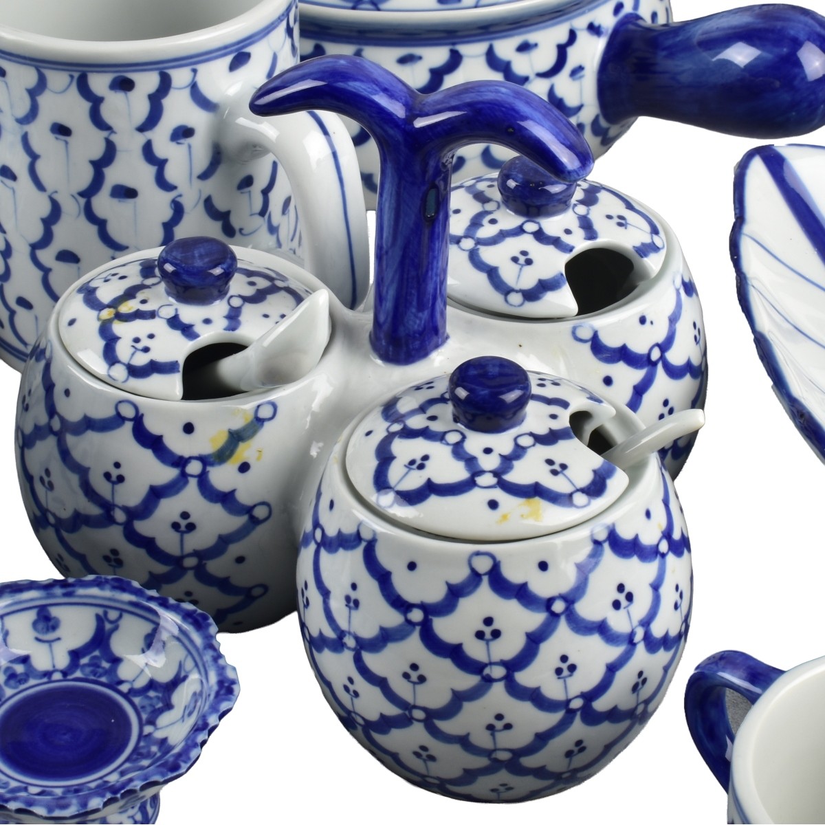 Thai Blue and White Porcelain Serving Pieces