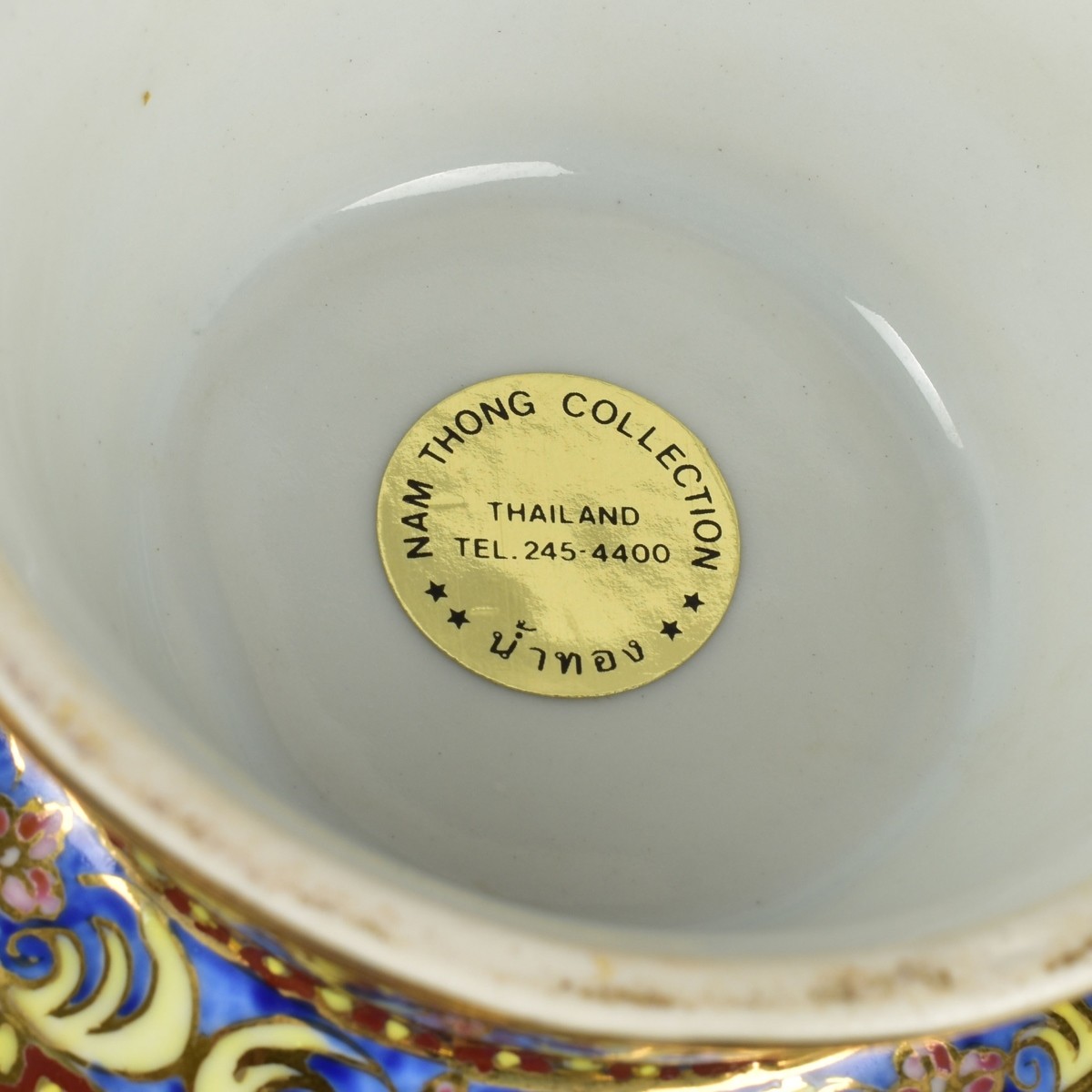 Thai Benjarong Porcelain Enameled Foot Dishes