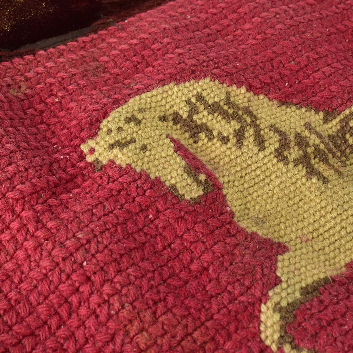 Antique Foot Stool with Tapestry Top