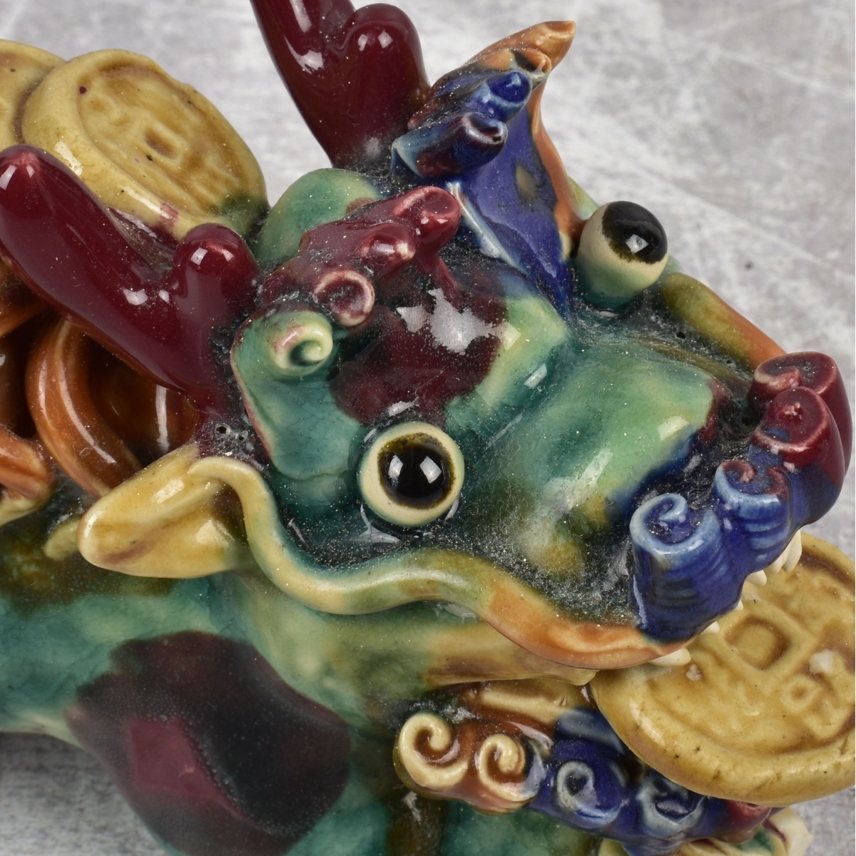 Chinese Wucai Pottery Foo Dogs