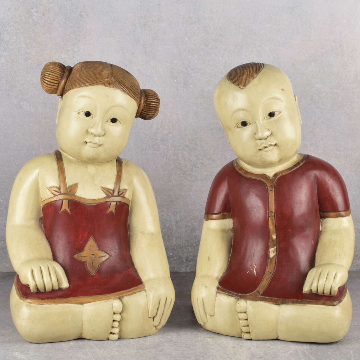 Wood Sculptures of Asian Children