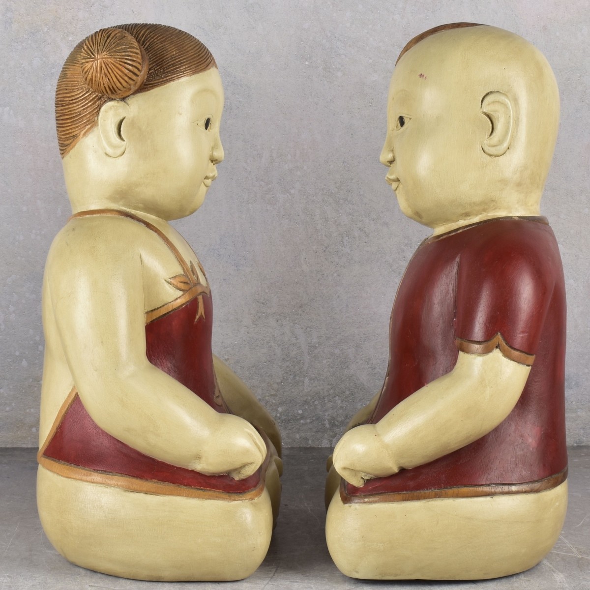 Wood Sculptures of Asian Children