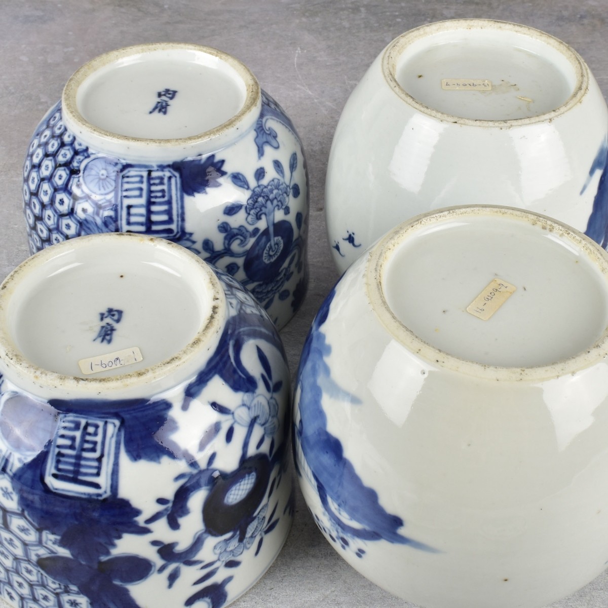 Vintage Chinese Blue and White Porcelain Jars