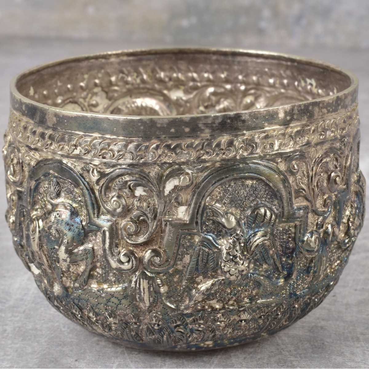 Burmese Silver Repousse Bowls