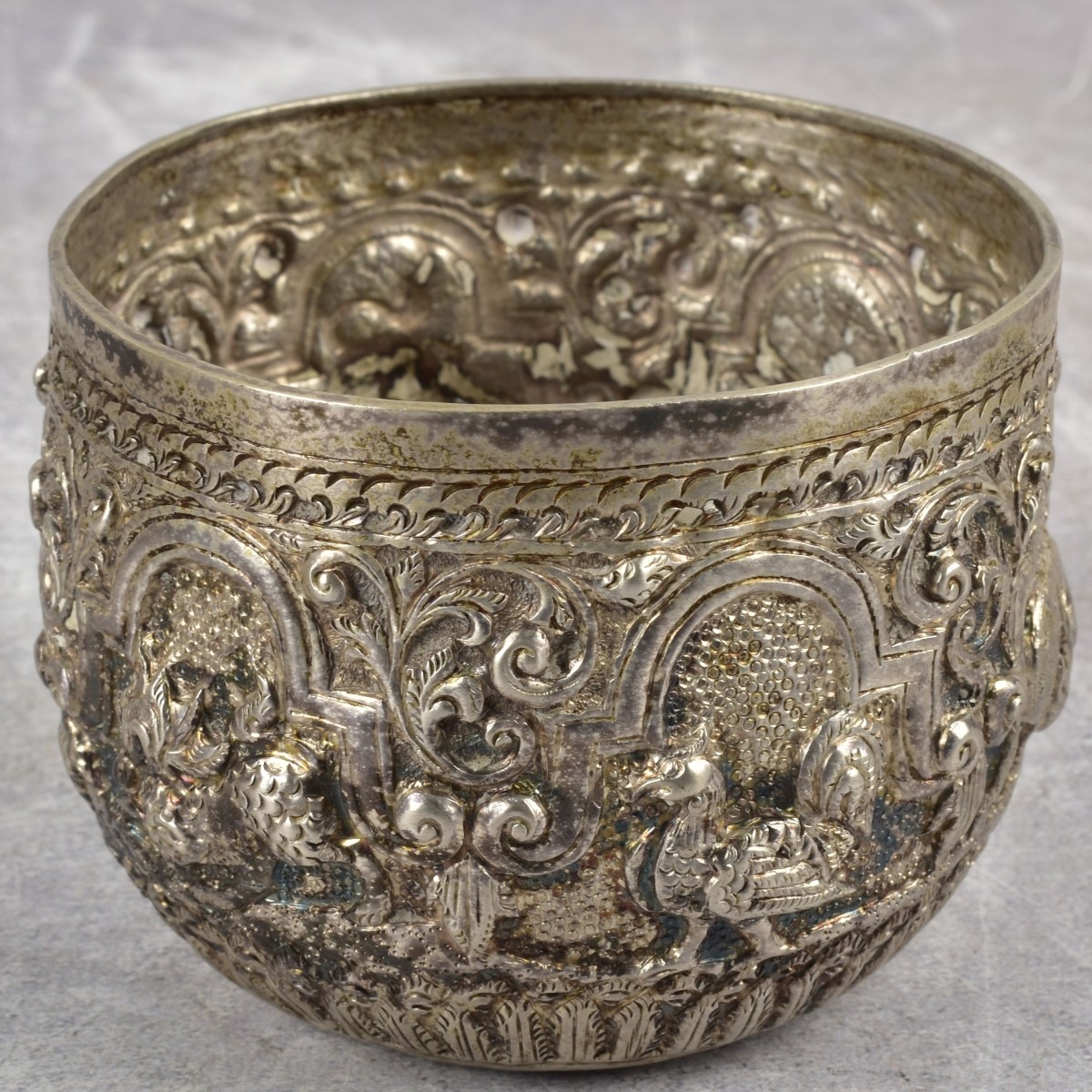 Burmese Silver Repousse Bowls