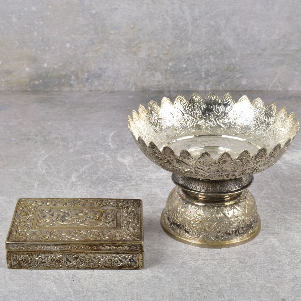Burmese Repousse Silver Pieces