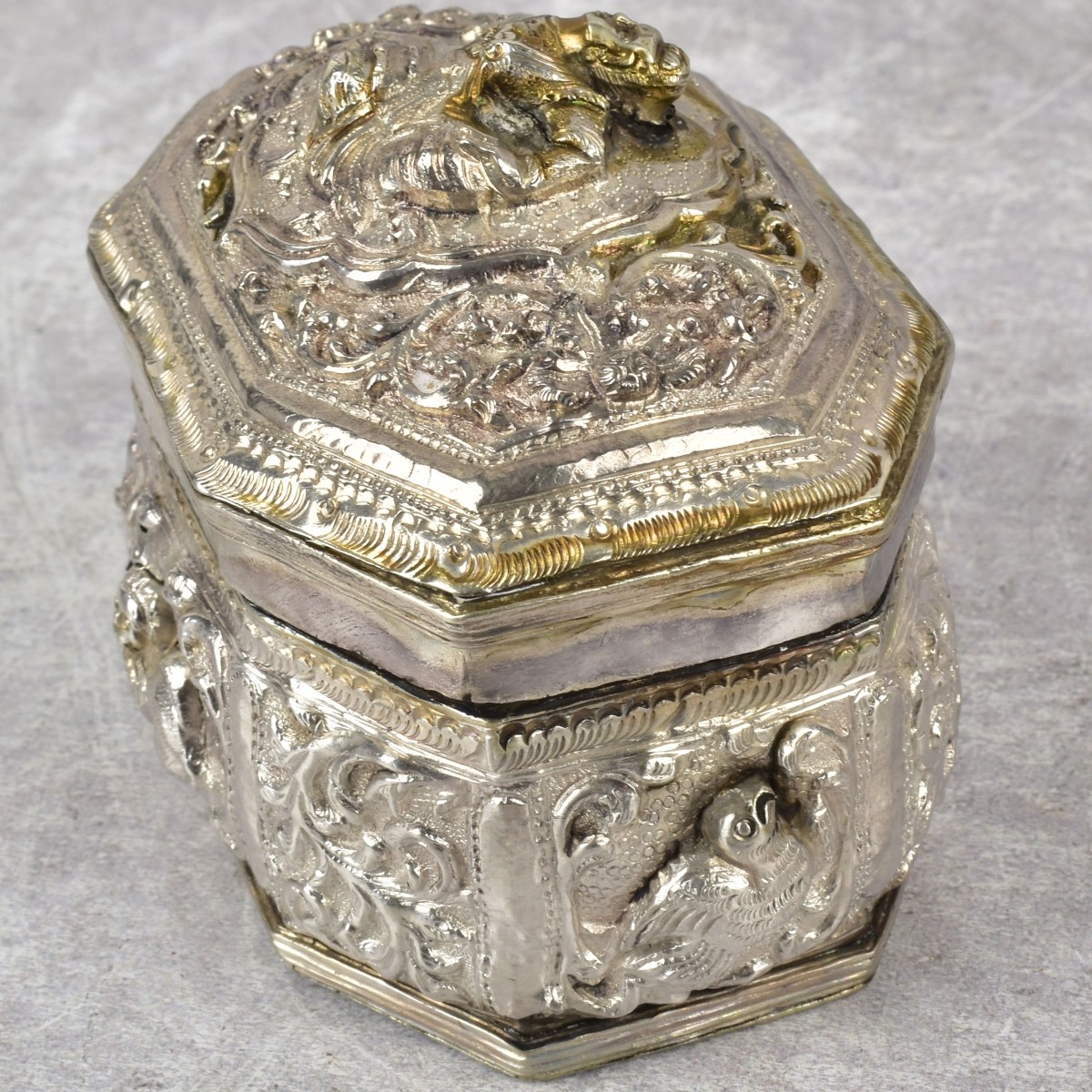 Burmese Repousse Silver Boxes