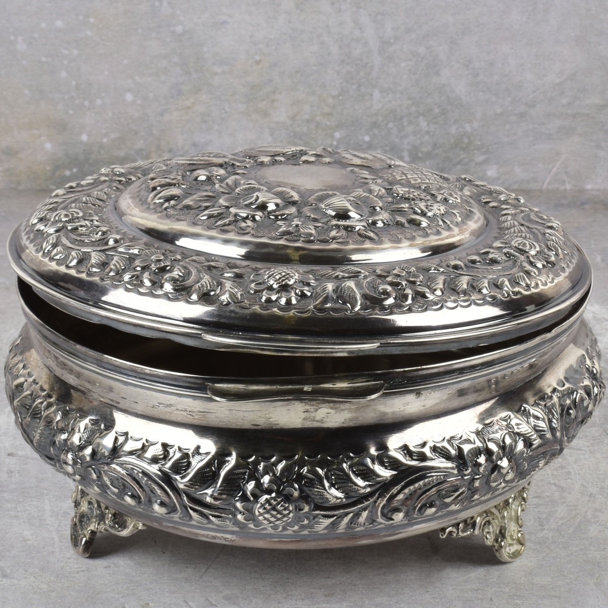 Burmese Repousse Silver Box