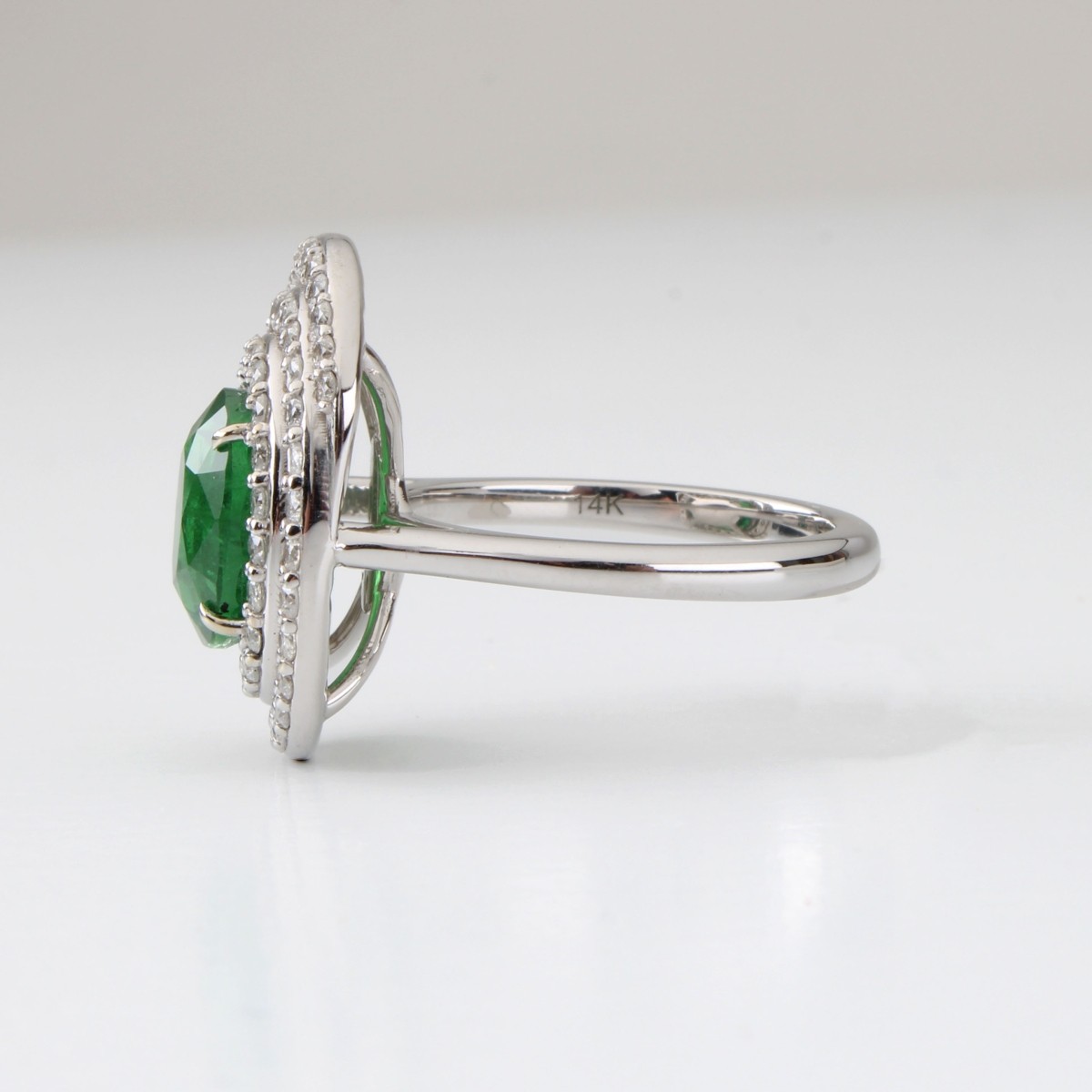 GIA Tsavorite, Diamond and 14K Ring