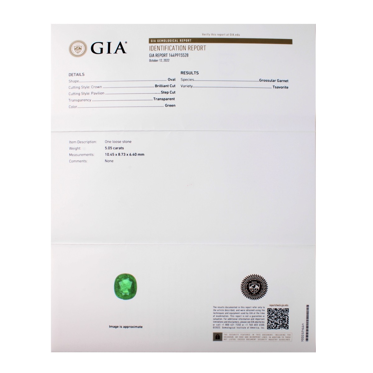GIA Tsavorite, Diamond and 14K Ring