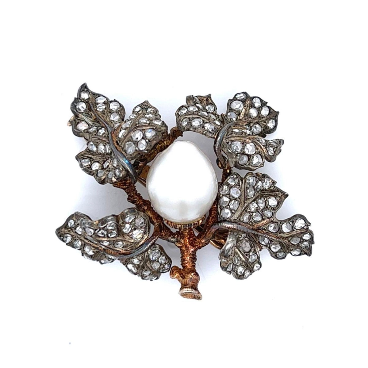 Buccellati Diamond, Pearl and 18K Brooch