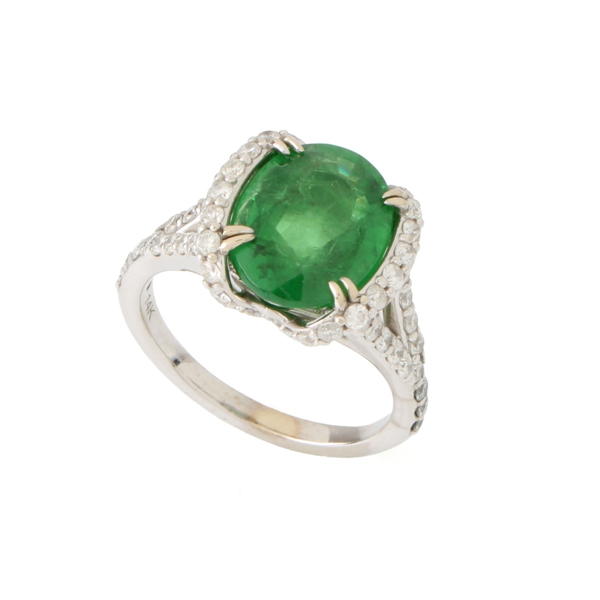 GIA Tsavorite, Diamond and 14K Ring