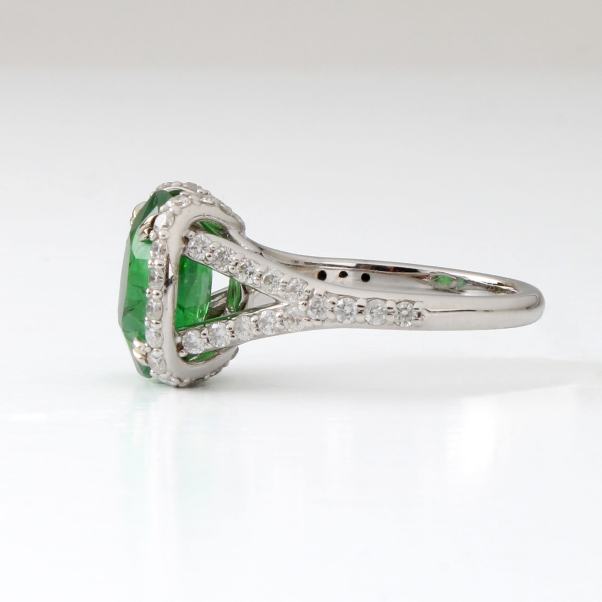 GIA Tsavorite, Diamond and 14K Ring