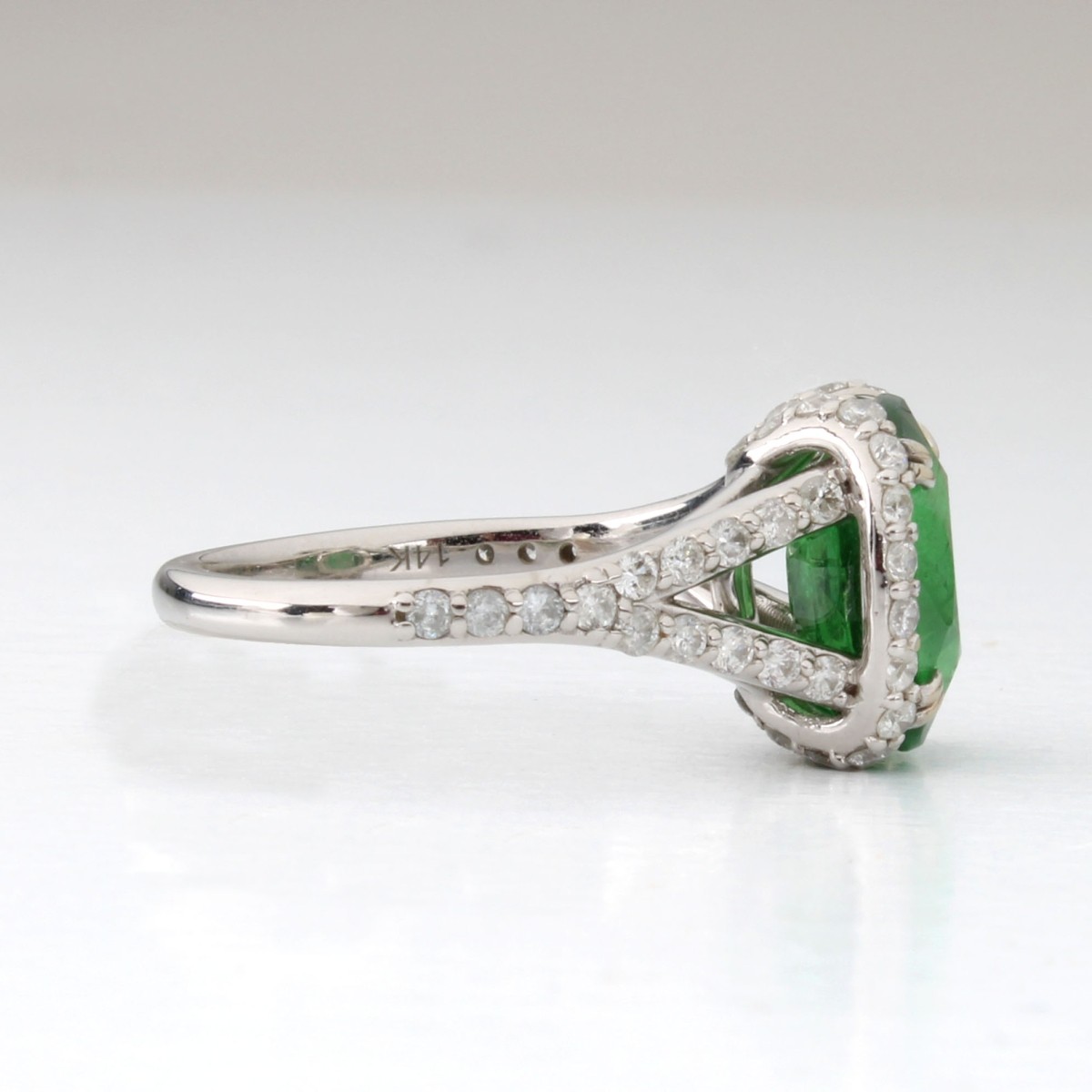 GIA Tsavorite, Diamond and 14K Ring