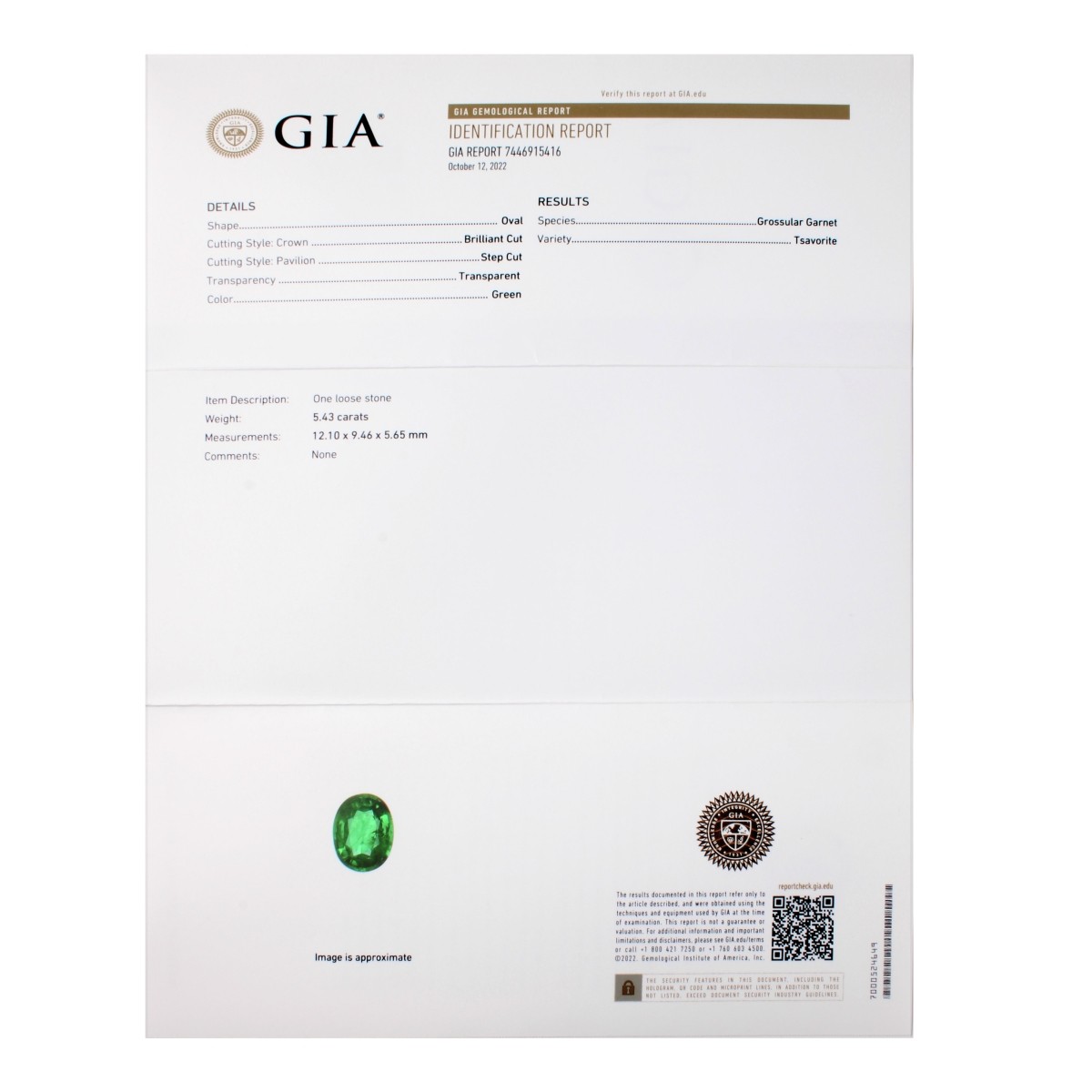 GIA Tsavorite, Diamond and 14K Ring