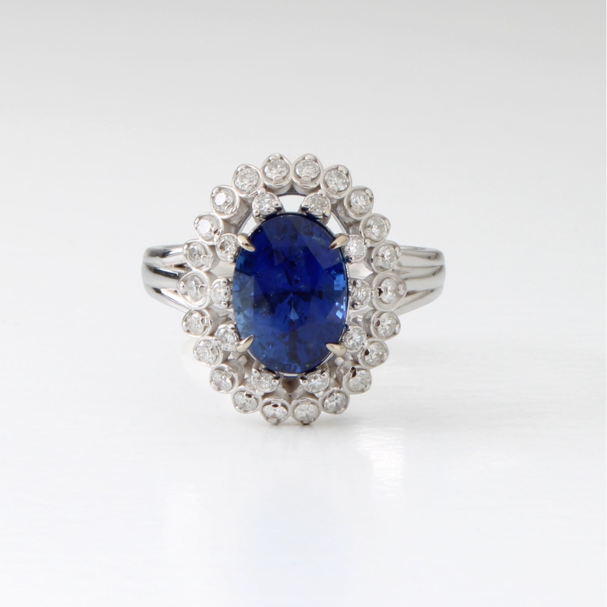 GIA Sapphire, Diamond and 14K Ring