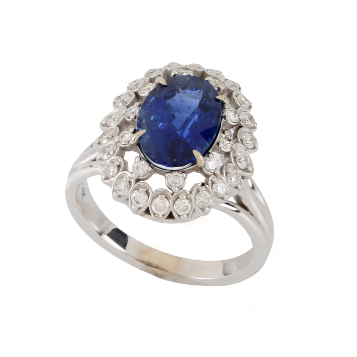 GIA Sapphire, Diamond and 14K Ring