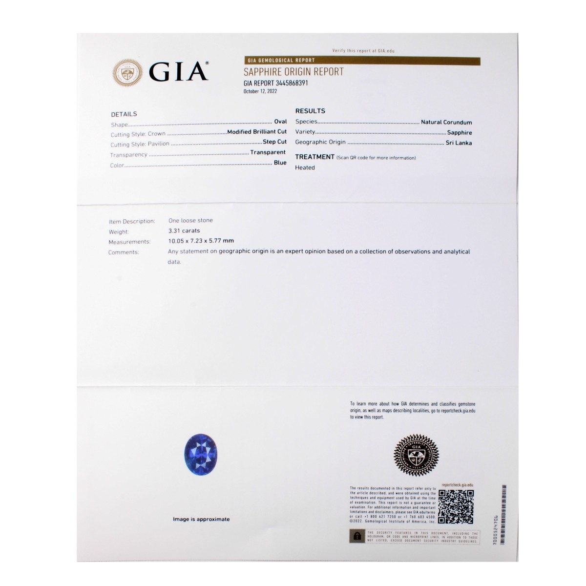 GIA Sapphire, Diamond and 14K Ring