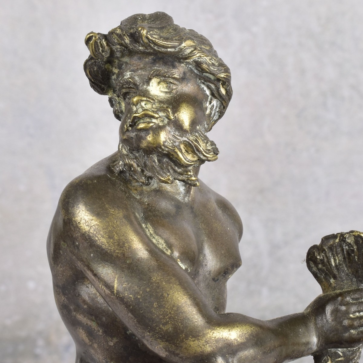 Antique Bronze Sculpture of Poseidon or Neptune