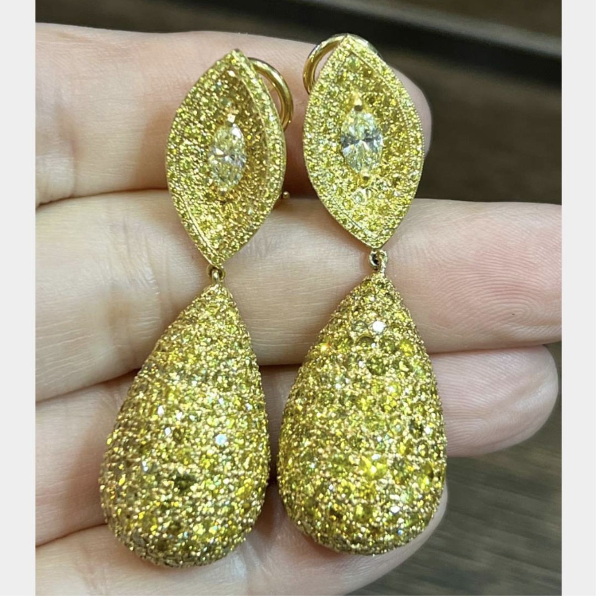 Diamond and 18K Earrings