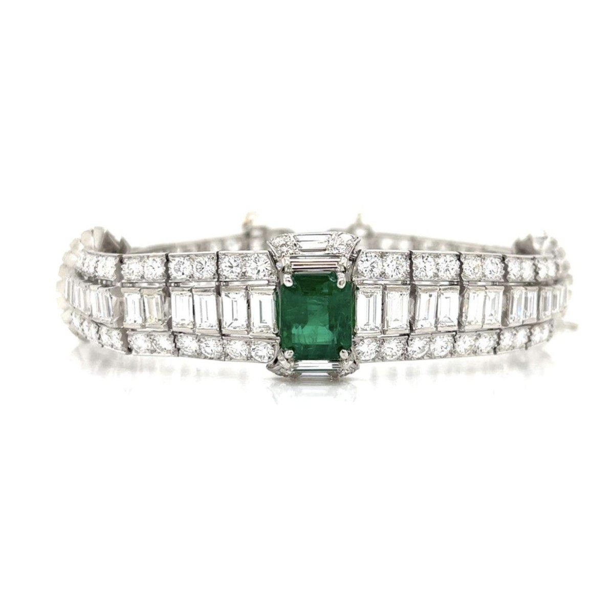 Deco Emerald and Diamond Bracelet