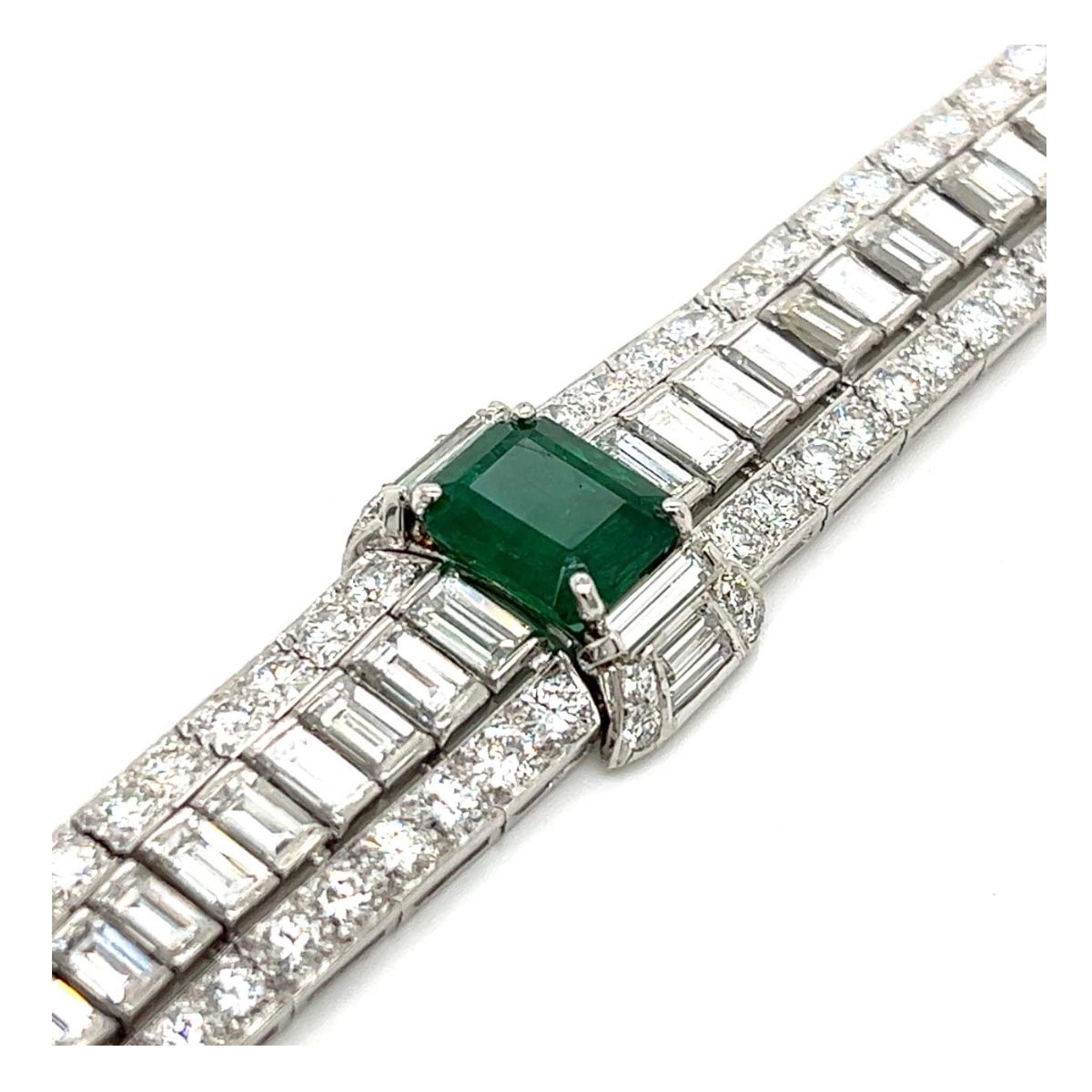 Deco Emerald and Diamond Bracelet