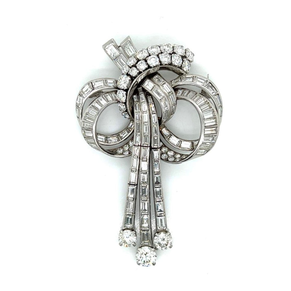 Deco Diamond and Platinum Brooch