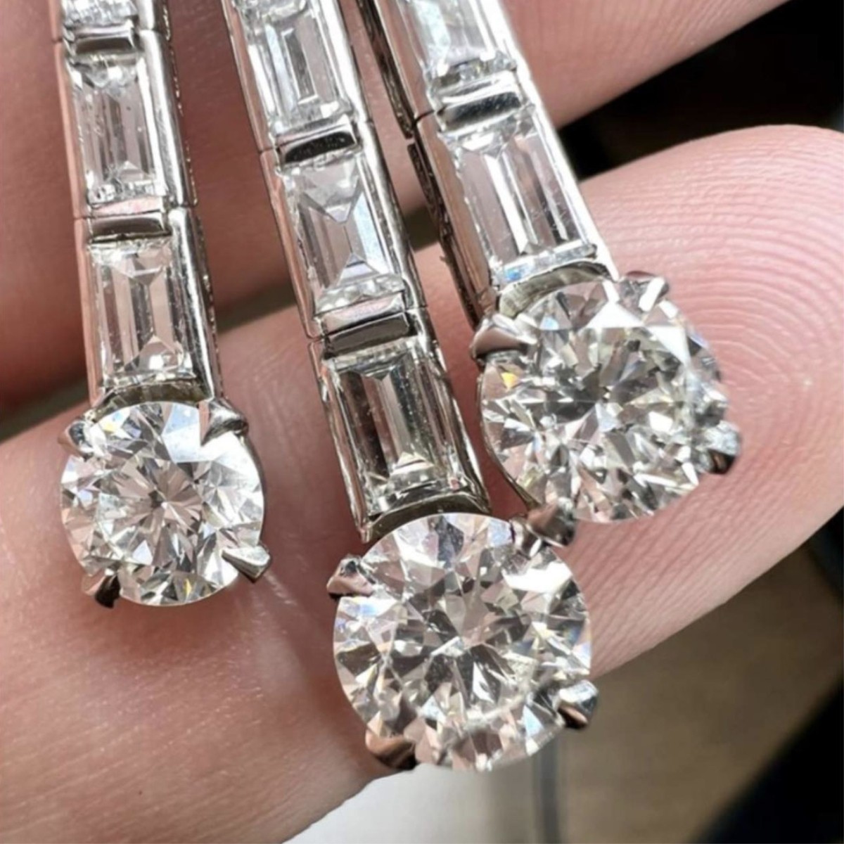 Deco Diamond and Platinum Brooch