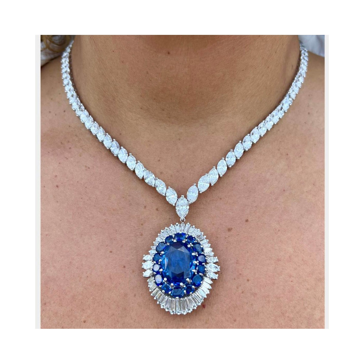 Gubelin Sapphire, Diamond & Platinum Necklace