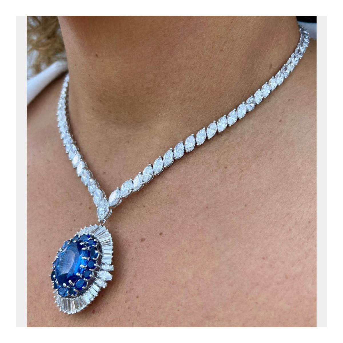 Gubelin Sapphire, Diamond & Platinum Necklace
