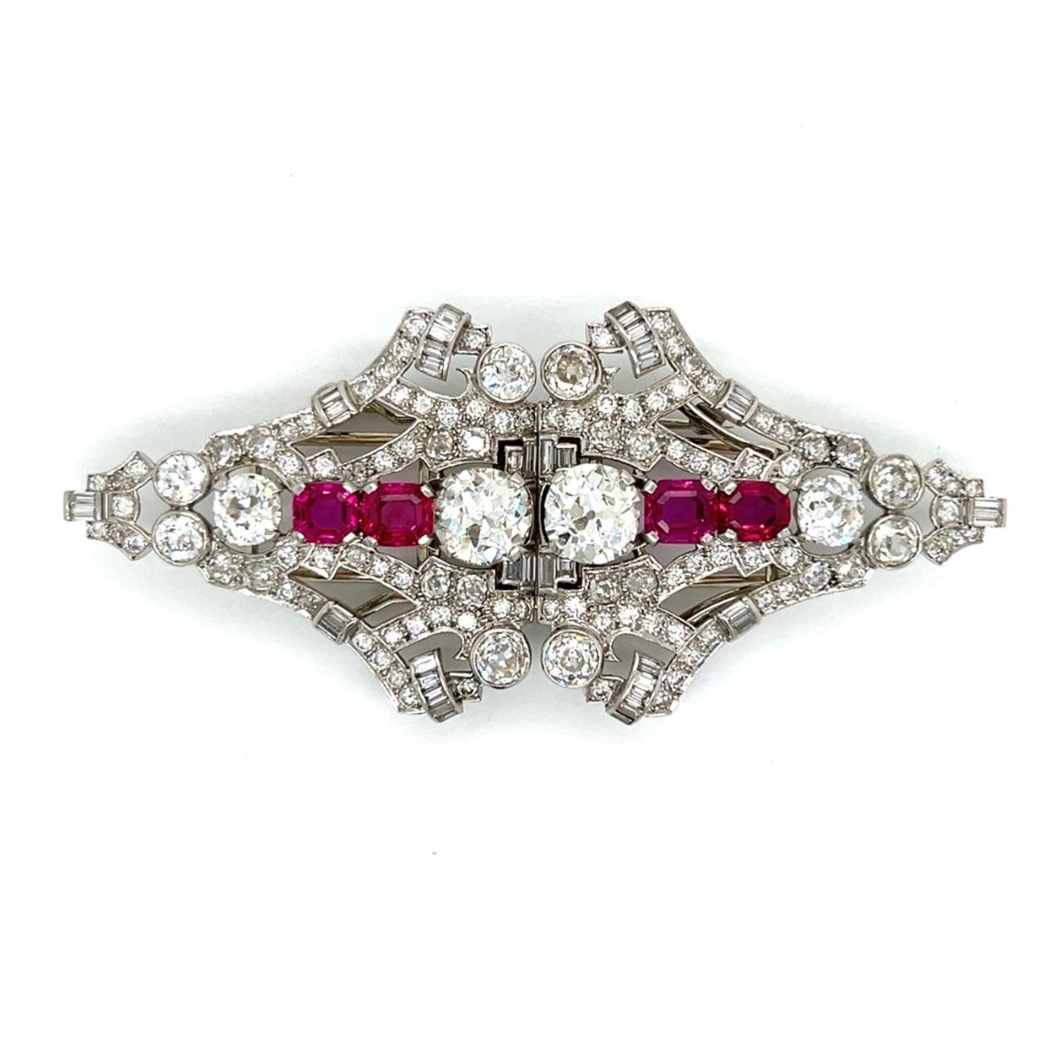 Burma Ruby and Diamond Clip / Brooch