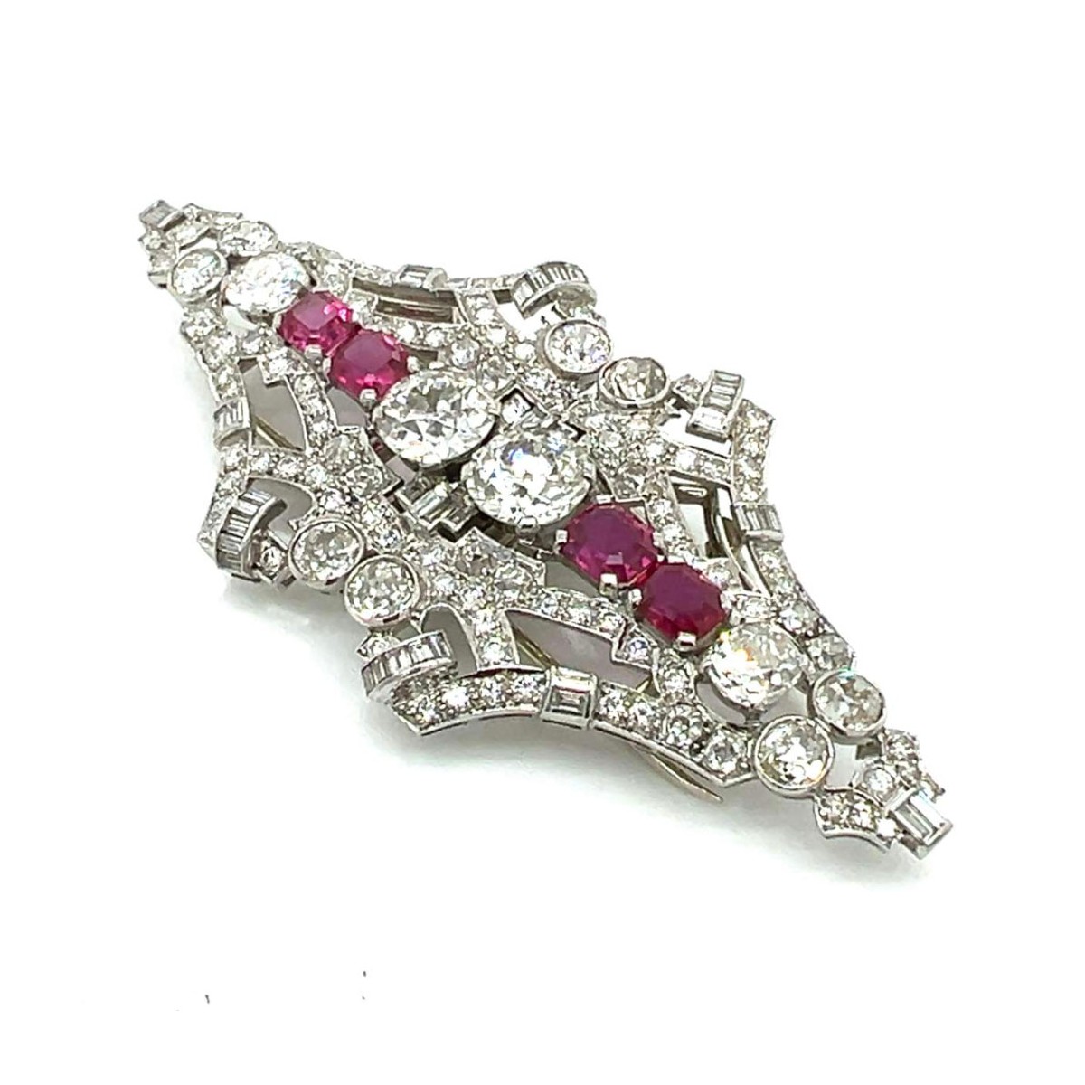 Burma Ruby and Diamond Clip / Brooch