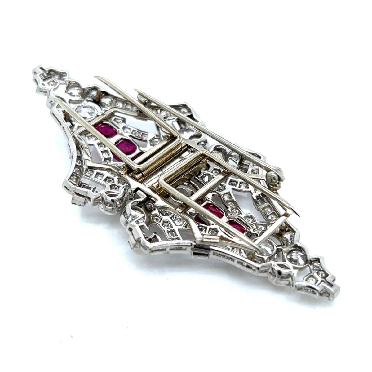 Burma Ruby and Diamond Clip / Brooch