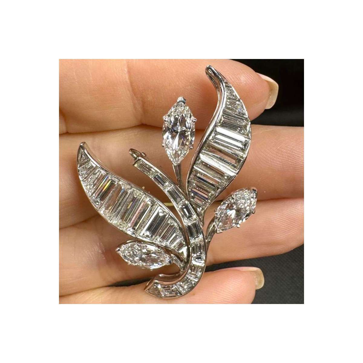 VCA Diamond and Platinum Brooch