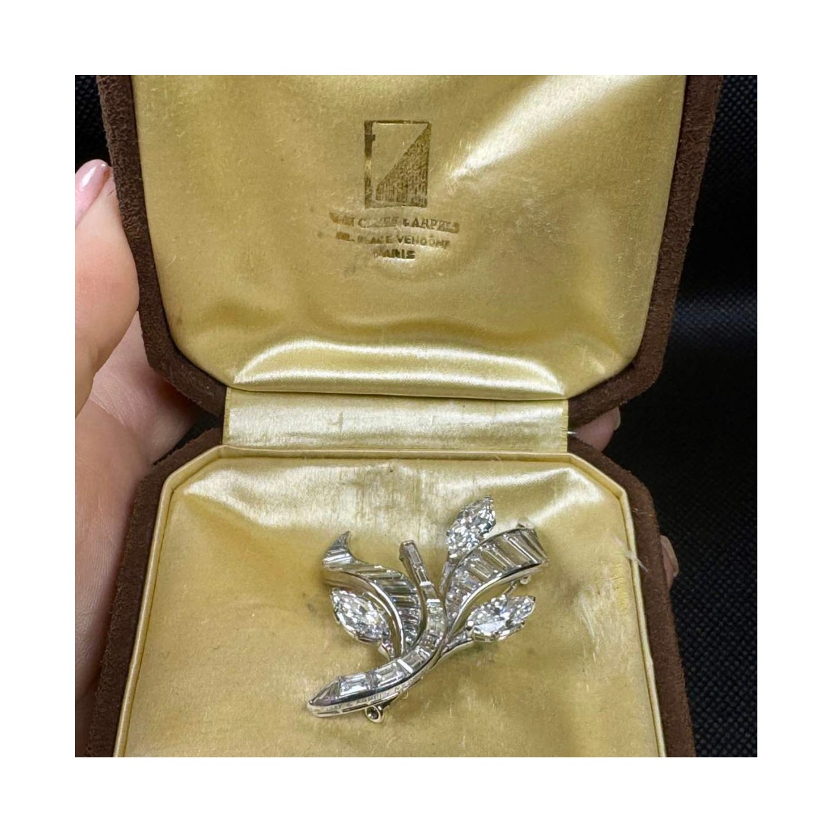 VCA Diamond and Platinum Brooch