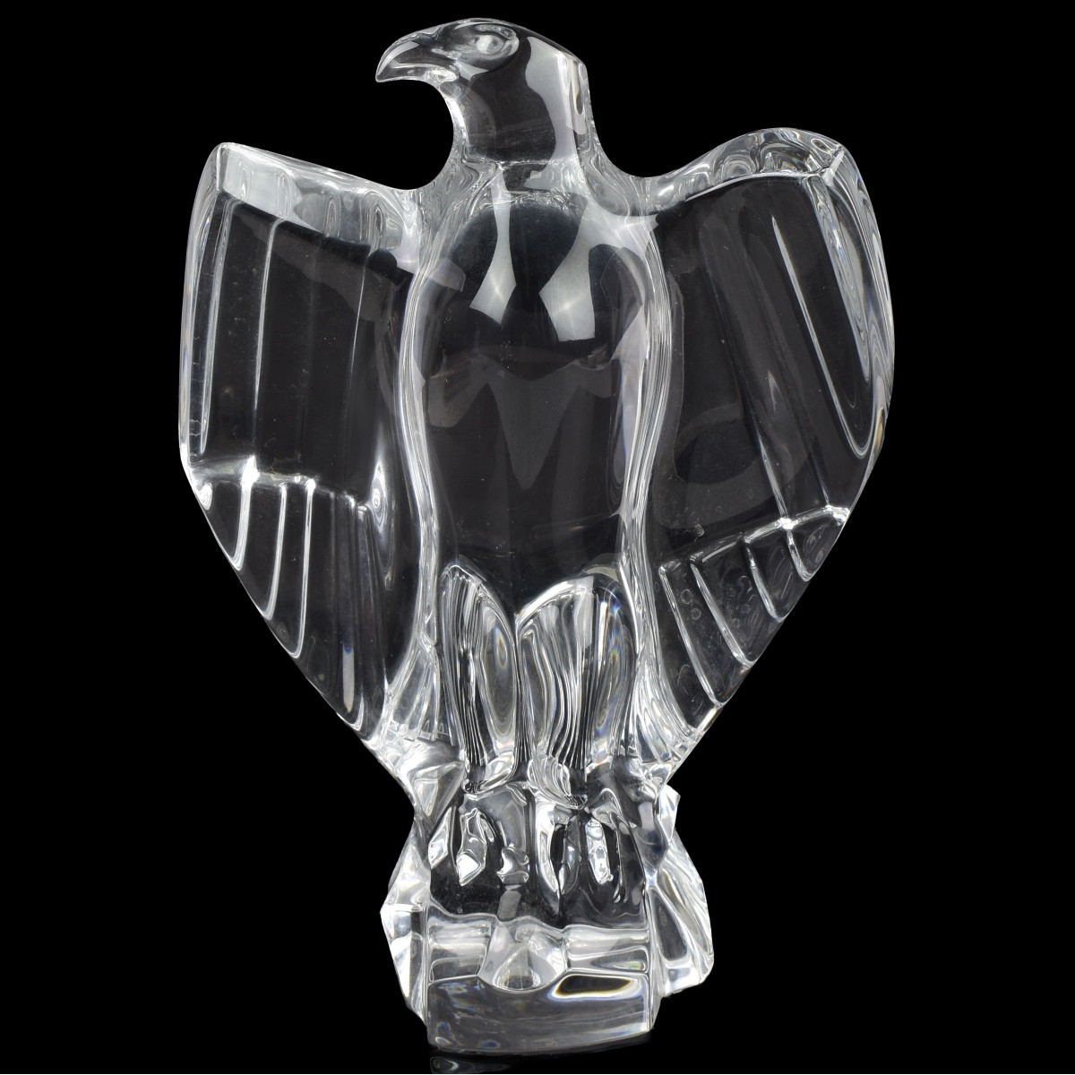 Baccarat France Crystal Standing Eagle Sculpture