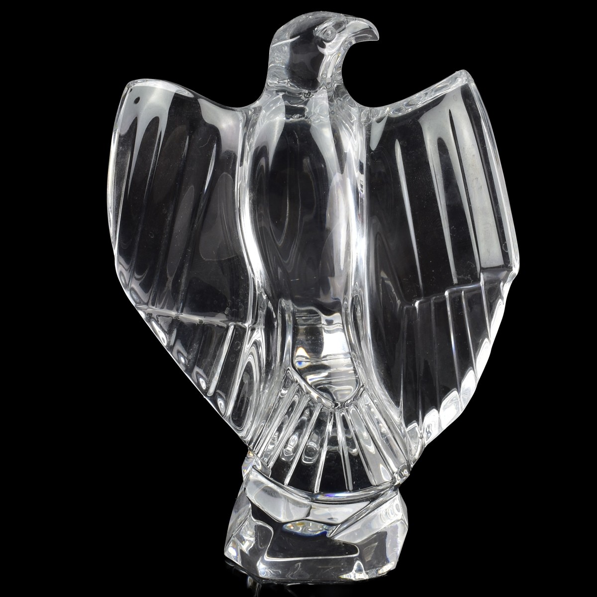 Baccarat France Crystal Standing Eagle Sculpture