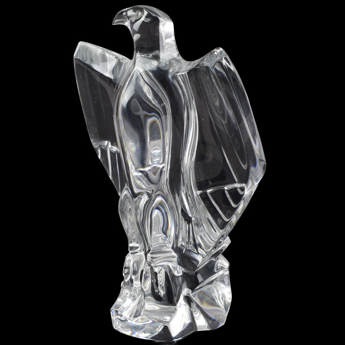 Baccarat France Crystal Standing Eagle Sculpture