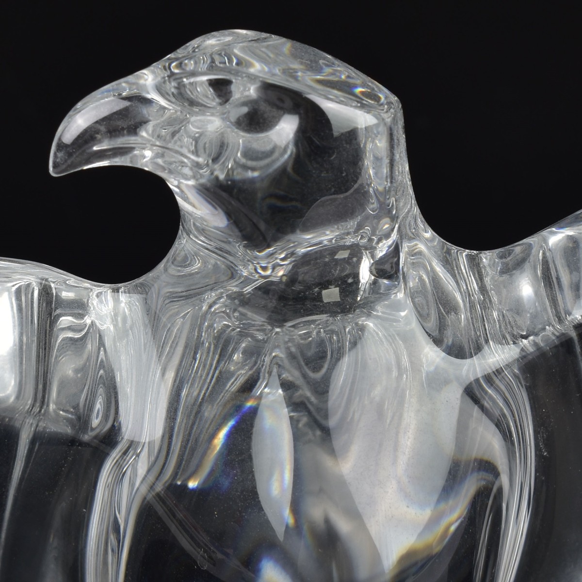 Baccarat France Crystal Standing Eagle Sculpture