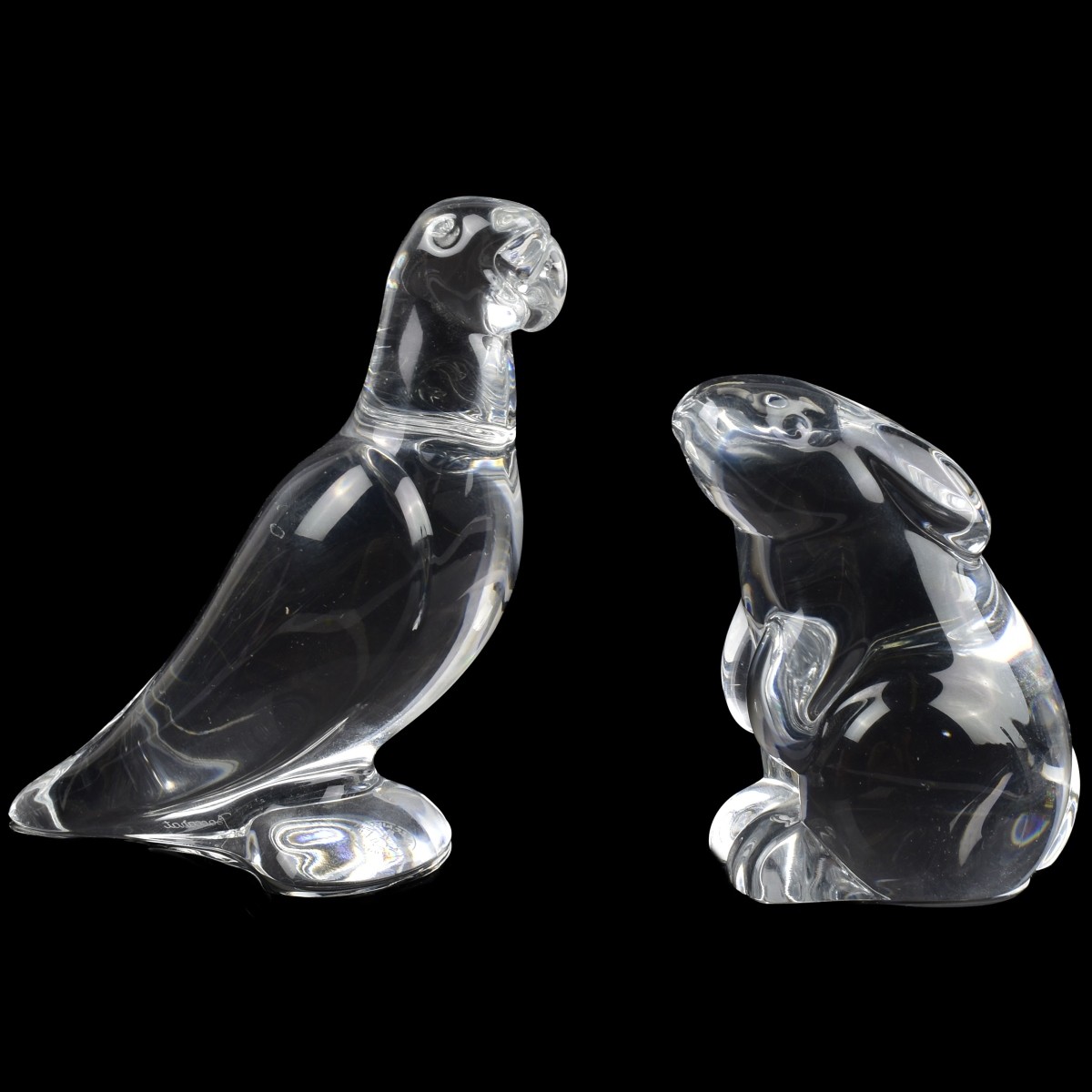 Two Baccarat Crystal Sculptures