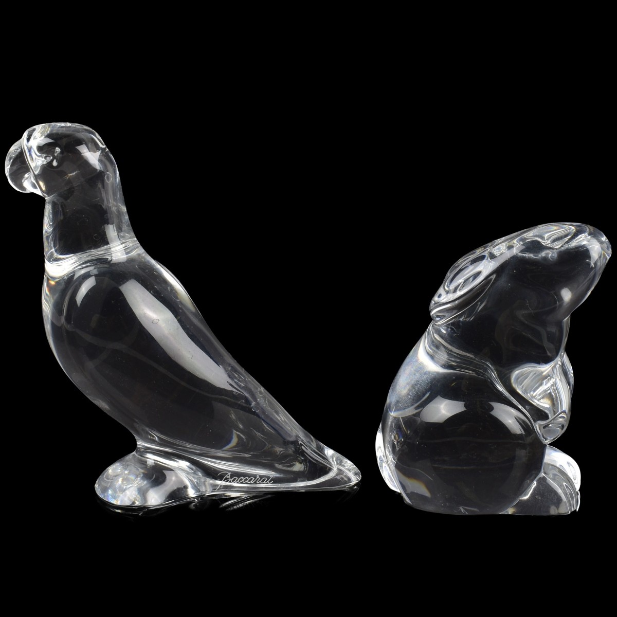 Two Baccarat Crystal Sculptures