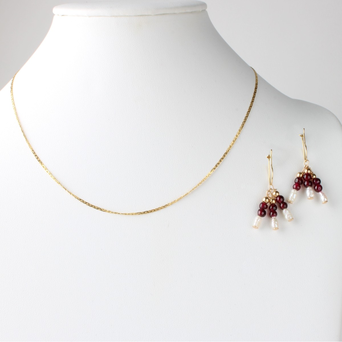 14K Earrings and Chain